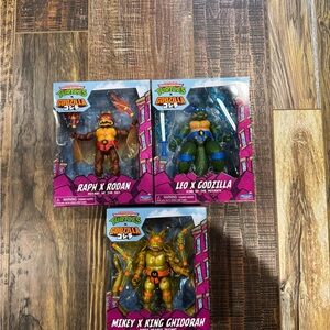 Turtles x Godzilla Raph, Leo, and Mikey Action Figure Set